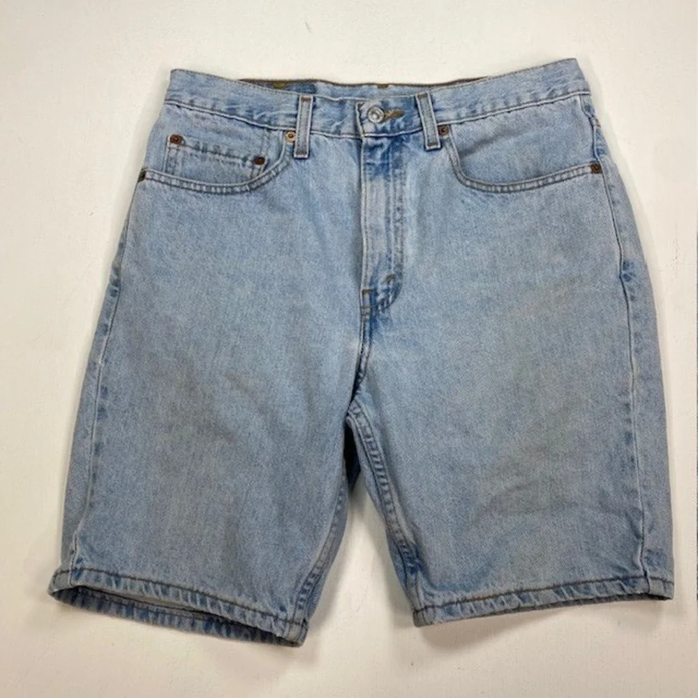 Vintage Levis 505 Regular Fit Denim Shorts Light Wash Mens 32 Light Blue Y2K